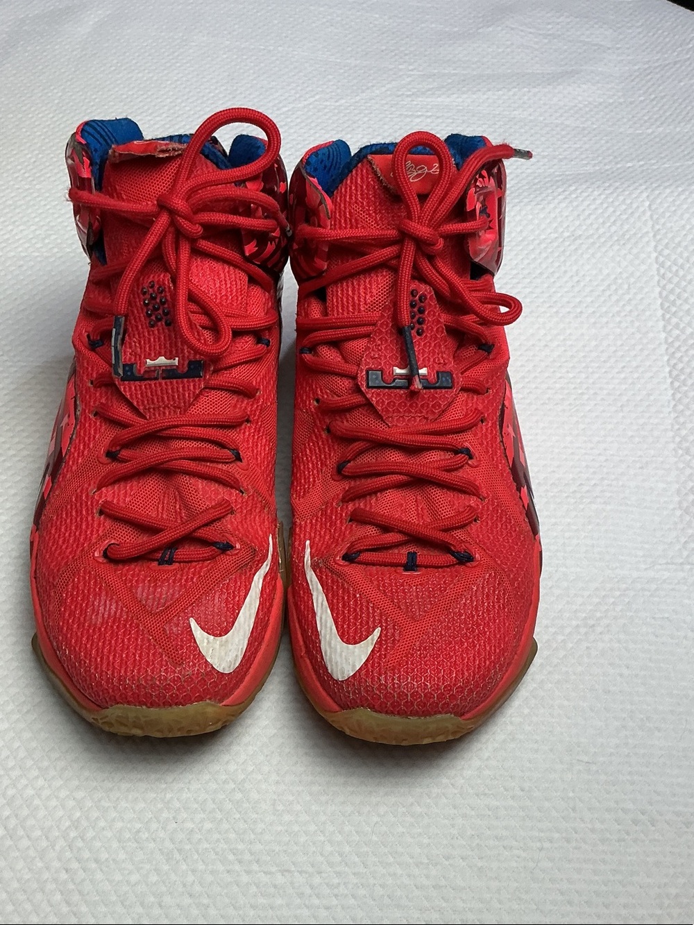 Nike LeBron 2015 USA Red and Blue High-Top Sneakers